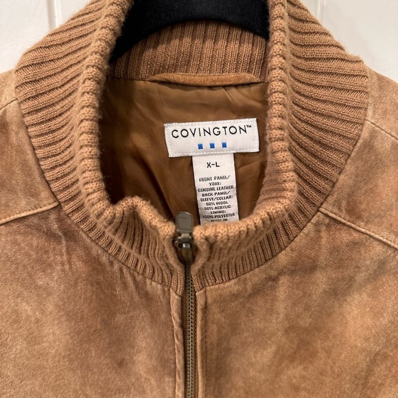 Covington Tan Suede Jacket with Ribbed Collar Vintage Y2K Excellent Condition - Picture 3 of 5